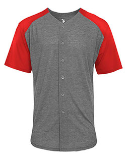 Badger 4950  Triblend Full Button T-Shirt