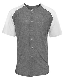 Badger 4950 Triblend Full Button T-Shirt In Big & Tall Sizes