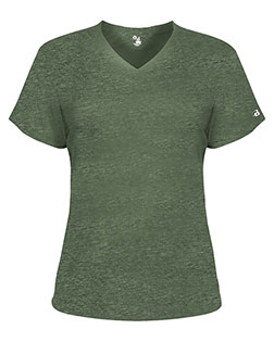 Badger 4962 Women’s Triblend Performance V-Neck Short Sleeve T-Shirt