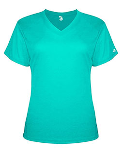Badger 4962 Women’s Triblend Performance V-Neck Short Sleeve T-Shirt