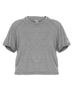 Badger 4963  Women's Tri-Blend Crop T-Shirt at BignTallApparel