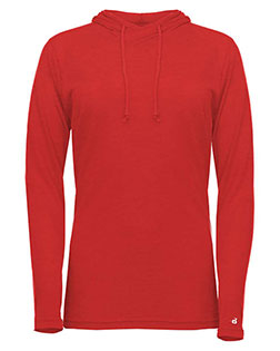 Badger 4965  Women's Tri-Blend Surplice Long Sleeve Hooded T-Shirt