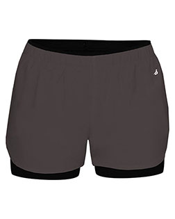 Badger 6150 Women's Double Up Shorts In Big & Tall Sizes