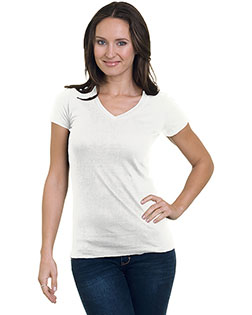 Bayside 3407  Juniors' USA-Made V-Neck Tee