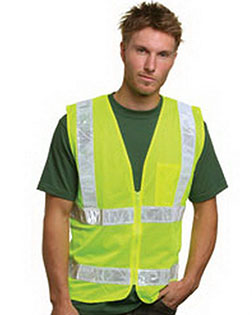 Bayside 3785  USA-Made Mesh Safety Vest at BignTallApparel