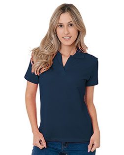 Bayside BA1050 Ladies' USA Made Johnny Collar Polo In Big & Tall Sizes