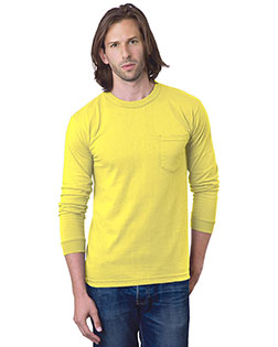 Bayside BA8100 Men Adult 6.1 oz., 100% Cotton Long Sleeve Pocket T-Shirt at BigNTallApparel