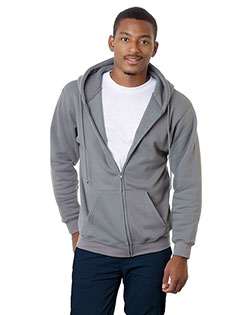 Bayside BA900 Men Adult  9.5oz., 80% cotton/20% polyester Full-Zip Hooded Sweatshirt