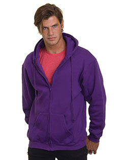 Bayside BA900 Men Adult 9.5oz., 80% cotton/20% polyester Full-Zip Hooded Sweatshirt at BigNTallApparel