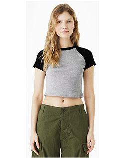 Bella + Canvas 1201 Ladies' Micro Ribbed Raglan Baby Tee at BignTallApparel