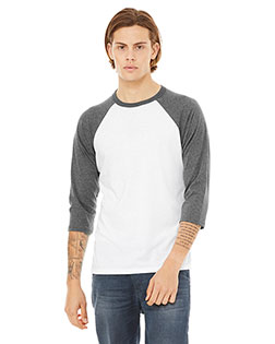 Bella + Canvas 3200 Three-Quarter Sleeve Baseball Tee at BigNTallApparel