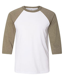 Bella + Canvas 3200 Three-Quarter Sleeve Baseball Tee In Big & Tall Sizes