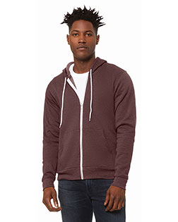 Bella + Canvas 3739 Men Bella 3739   Poly-Cotton Fleece Full-Zip Hoodie at BigNTallApparel