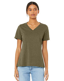 Bella + Canvas 6405CVC  Women's Relaxed Heather CVC V-Neck Tee at BignTallApparel