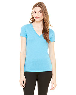 Bella + Canvas 8435 Women Bella 8435  Triblend Short-Sleeve Deep V-Neck T-Shirt