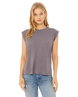 Bella + Canvas 8804  Women’s Flowy Rolled Cuffs Muscle Tee