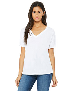 Bella + Canvas 8815 Women Bella 8815  Flowy Simple V-Neck T-Shirt