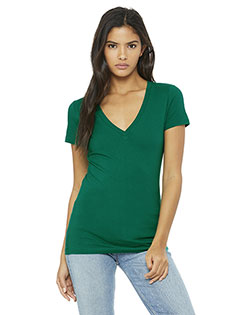 Bella + Canvas B6035 Women Bella B6035  Jersey Short-Sleeve Deep V-Neck T-Shirt