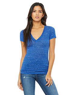 Bella + Canvas B6035 Women Bella B6035  Jersey Short-Sleeve Deep V-Neck T-Shirt