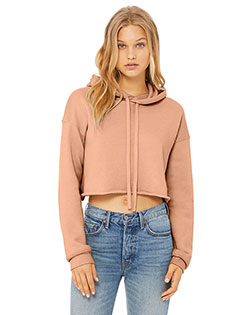 Bella + Canvas BC7502 BELLA+CANVAS Women's Sponge Fleece Cropped Fleece Hoodie. BC7502 at BigNTallApparel