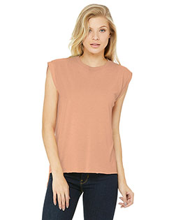 Bella + Canvas BC8804   BELLA+CANVAS Women's Flowy Muscle Tee With Rolled Cuffs. BC8804