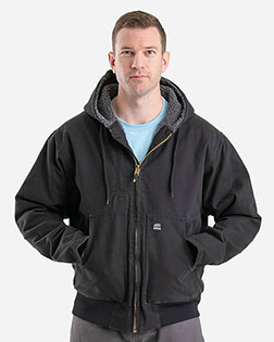 Berne HJ317 Men's Highland Flex180® Washed Duck Hooded Work Jacket At BigNTallApparel