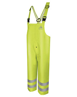 Bulwark BXN4 Hi-Visibility Flame-Resistant Rain Bib Overall - 10 oz.