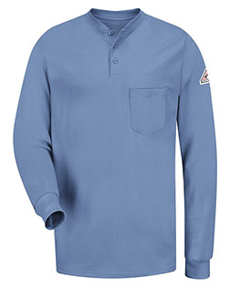 Bulwark SEL2 Long Sleeve Tagless Henley Shirt In Big & Tall Sizes