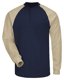 Bulwark SEL4 Long Sleeve Color-Block Tagless Henley Shirt
