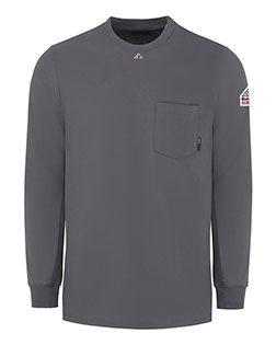 Bulwark SET2T Men's Tall Knit Long Sleeve T-Shirt At BigNTallApparel