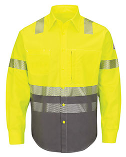 Bulwark SLB4H Hi-Visibility Color Block Uniform Shirt - EXCEL FR® ComforTouch® - 7 oz.