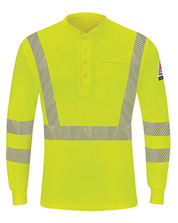Bulwark SML4L Hi-Visibility Lightweight Long Sleeve Henley - Long Sizes