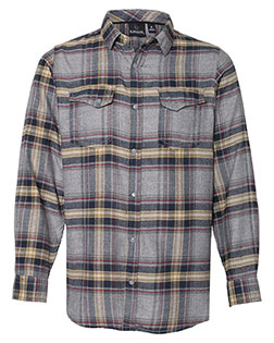 Burnside 8219  Snap Front Long Sleeve Plaid Flannel Shirt