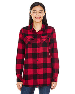 Burnside B5210 Ladies' Plaid Boyfriend Flannel Shirt In Big & Tall Sizes