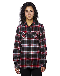 Burnside B5210 Ladies' Plaid Boyfriend Flannel Shirt at BigNTallApparel