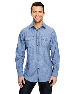Burnside B8255 Men's Chambray Woven Shirt at BigNTallApparel