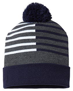 CAP AMERICA RKH12  USA-Made Half Color Beanie