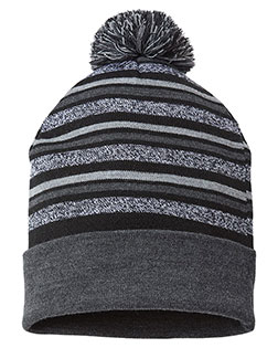 CAP AMERICA RKL12 USA-Made Striped Beanie at BigNTallApparel