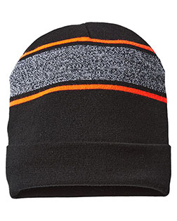 CAP AMERICA RKV12  USA-Made Variegated Striped Cuffed Beanie