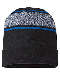 CAP AMERICA RKV12  USA-Made Variegated Striped Cuffed Beanie