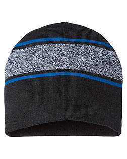 CAP AMERICA RKV9 USA-Made Variegated Striped Beanie at BigNTallApparel