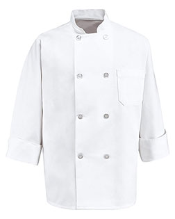 Chef Designs 0403L  Eight Pearl Button Chef Coat Long Sizes