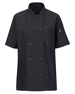 Chef Designs 045X Women's Mimix™ Short Sleeve Chef Coat with OilBlok at BigNTallApparel