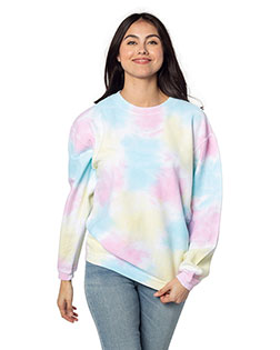 chicka-d 443CK Ladies' Corded Crew Sweatshirt at BigNTallApparel