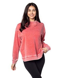 chicka-d 449CK Ladies' Burnout Campus Crew Sweatshirt