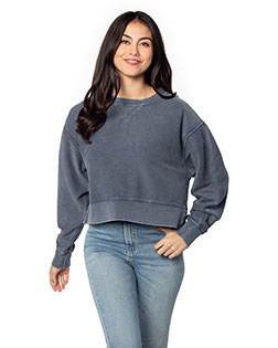 chicka-d 470 Ladies' Corded Boxy Pullover at BigNTallApparel