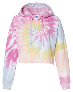 Colortone 8333  Women's Tie-Dyed Crop Hooded Sweatshirt