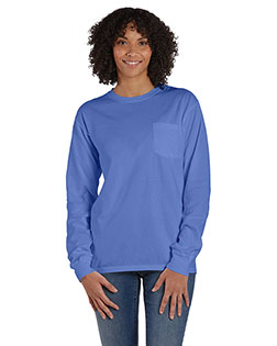 ComfortWash by Hanes GDH250  Unisex Garment-Dyed Long-Sleeve T-Shirt with Pocket at BignTallApparel