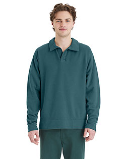 ComfortWash by Hanes GDH490  Unisex Garment Dye Polo Collar Sweatshirt at Bigntall Apparel