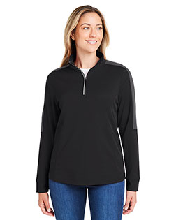 CORE365 CE404W  Ladies' Market Snag Protect Mesh Colorblock Quarter-Zip at BigNTallApparel